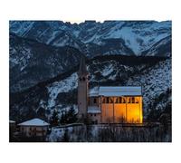 Jigsaw Puzzles 1500 Piece Gift for Men/Women-Church,building,mountains 87x57cm