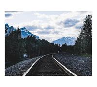 Jigsaw Puzzles 1500 Piece Gift for Men/Women-Railroad,Rails,Mountains,Trees,Clouds 87x57cm