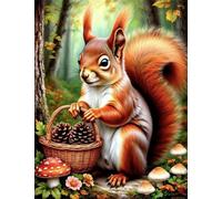 Jigsaw Puzzles 1500 piece,Puzzles for Adults,Challenging Educational Family Activity Games Home Decoration Puzzle Woods Squirrel Mushroom 34.3 x 22.4 inch