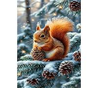 Jigsaw Puzzles 1500 piece,Puzzles for Adults,Challenging Educational Family Activity Games Home Decoration Puzzle Winter Squirrel Animal 34.3 x 22.4 inch