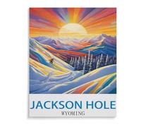 Jigsaw Puzzles 1500 Pieces，Jackson Hole Wyoming Poster，Paper Children Games Educational Toys 57x87cm-L85