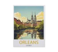 Jigsaw Puzzles 1500 Pieces，Orleans Loiret Vintage Travel Poster，Paper Children Games Educational Toys-AR11-57x87cm