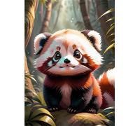 Jigsaw Puzzles 1500 pieces,Puzzles for Adults,Challenging Educational Family Activity Games Home Decoration Puzzle Animal Red Panda,34.3 x 22.4 Inch