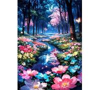 Jigsaw Puzzles 1500 pieces,Puzzles for Adults,Challenging Educational Family Activity Games Home Decoration Puzzle Grove Colorful Flowers,34.3 x 22.4 Inch