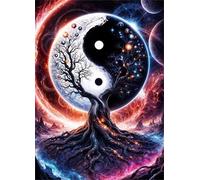 Jigsaw Puzzles 1500 pieces,Puzzles for Adults,Challenging Educational Family Activity Games Home Decoration Puzzle Fantasy Yin-Yang Tree,34.3 x 22.4 Inch