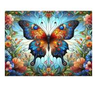 Jigsaw Puzzles 1500 pieces,Puzzles for Adults,Challenging Educational Family Activity Games Home Decoration Puzzle Colorful Flower Butterfly,34.3 x 22.4 Inch