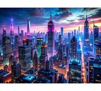 Jigsaw Puzzles 200 piece,Puzzles for Adults,Challenging Educational Family Activity Games Home Decoration Puzzle Colorful City Architecture 13.8 x 9.8 inch