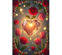 Jigsaw Puzzles 200 piece,Puzzles for Adults,Challenging Educational Family Activity Games Home Decoration Puzzle Romantic Rose Heart 13.8 x 9.8 inch