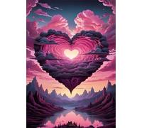 Jigsaw Puzzles 200 piece,Puzzles for Adults,Challenging Educational Family Activity Games Home Decoration Puzzle Heart Cloud Landscape 13.8 x 9.8 inch