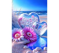 Jigsaw Puzzles 200 piece,Puzzles for Adults,Challenging Educational Family Activity Games Home Decoration Puzzle Beach Heart Daisy 13.8 x 9.8 inch