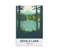 Jigsaw Puzzles 200 Pieces Devils Lake Oregon Jigsaw Puzzles Celebrate Christmas Puzzle Gift for Family and Friend 35x25cm