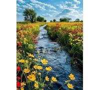 Jigsaw Puzzles 200 Pieces for Adults, Fun Challenging & Brainteasing jigsaw puzzles for adults 200 piece Puzzle Educational Games Home Decoration puzzle(Natural Stream Flower)