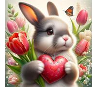 Jigsaw Puzzles 200 Pieces for Adults Love Tulip Rabbit, Fun Challenging Jigsaws for adults 200 Piece, Puzzle Educational Games for Families, Home Decoration puzzles