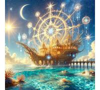 Jigsaw Puzzles 200 Pieces, Jigsaws Mysterious Magic Ship 200 Piece jigsaw puzzles for Adults, Challenge High Difficulty Family Puzzle Game 28x28cm/11x11inch