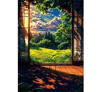 Jigsaw Puzzles 200 pieces,Puzzles for Adults,Challenging Educational Family Activity Games Home Decoration Puzzle House Sunlight Scenery,13.8 x 9.8 Inch