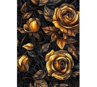 Jigsaw Puzzles 200 pieces,Puzzles for Adults,Challenging Educational Family Activity Games Home Decoration Puzzle Brown Rose Flowers,13.8 x 9.8 Inch