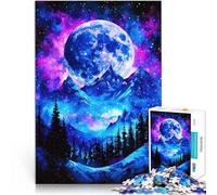 Jigsaw Puzzles 2000 Piece for Adults Blue Moon Mountainscape Hands-on-Spiel denn eignet sich ideal als Geschenk für die ganze Familie70x100cm