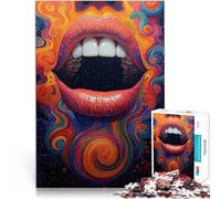 Jigsaw Puzzles 2000 Piece for Adults Cosmic Vortex Lips Herausforderndes Spiel Wunschliste mit dem Weihnachtsmann70x100cm