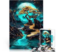Jigsaw Puzzles 2000 Piece for Adults Golden Path to the Moon Für Familienspaß Geschenke für Freunde und Familie70x100cm
