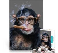 Jigsaw Puzzles 2000 Piece for Adults Hipster Chimpanzee Cigar Familienspaß eignet sich ideal als Geschenk für die ganze Familie70x100cm