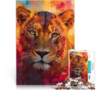 Jigsaw Puzzles 2000 Piece for Adults Lioness Splash Painting Lernspielzeug eignet sich ideal als Geschenk für die ganze Familie70x100cm