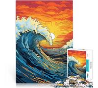 Jigsaw Puzzles 2000 Piece for Adults Ocean Waves Pop Art Made of cardboard,for and 14 years and over Train your brain and your hands Gift ideas。size:70x100cm/27.5x39.3inch