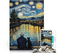 Jigsaw Puzzles 2000 Piece for Adults “Starry Night with Companion” Made of cardboard，for age 14+ Vacation at home: killing time Games Toys Gift。size：70x100cm/27.5x39.3inch