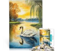 Jigsaw Puzzles 2000 Piece for Adults Swan in The Lake Educational Games DIY Toys 70x100cm Secret Santa Gifts for ages 14+