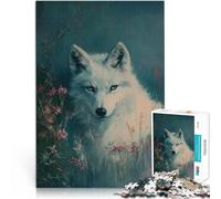 Jigsaw Puzzles 2000 Piece for Adults White Wolf in Bloom Schwierig und herausfordernd Wichtelgeschenke70x100cm