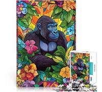 Jigsaw Puzzles 2000 Piece for teenagers Gorilla in Jungle Stained Glass Hands-on-Spiel Eltern-Kind-Interaktion70x100cm