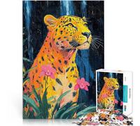 Jigsaw Puzzles 2000 Piece for teenagers Leopard with Orchids Hands-on-Spiel eignet sich ideal als Geschenk für die ganze Familie70x100cm