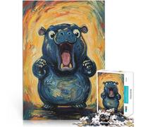 Jigsaw Puzzles 2000 Piece for teenagers Screaming Hippo Painting Schwierig Schwer Geeignet für die Schreibtischdekoration70x100cm