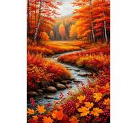 Jigsaw Puzzles 2000 piece,Puzzles for Adults,Challenging Educational Family Activity Games Home Decoration Puzzle Autumn Woods River 39.4 x 27.6 inch