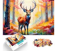 Jigsaw Puzzles 2000 Pieces for Adults Deer Lernspiel-Herausforderungsspielzeug Künstlersammlung, Bildende Kunst70x100cm