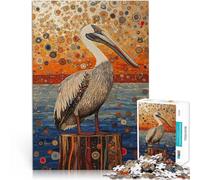 Jigsaw Puzzles 2000 Pieces for Adults Pelican on a Stump Gustav Style Denkspiel Lernspiel für Geburtstag, Weihnachten70x100cm