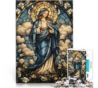 Jigsaw Puzzles 2000 Pieces for Adults Stained Glass Virgin Mary Lernspielzeug Die Liebe zwischen Paaren stärken70x100cm