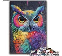 Jigsaw Puzzles 2000 Pieces for Adults Teens Colorful Owl Stress Reliever Difficult Challenge with Matching Poster And Trivia Sheet 70x100cm