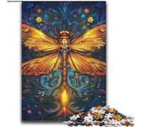 Jigsaw Puzzles 2000 Pieces for Adults Teens Dragonfly Stress Reliever Difficult Challenge with Matching Poster And Trivia Sheet 70x100cm