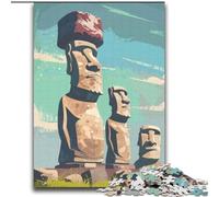 Jigsaw Puzzles 2000 Pieces for Adults Teens Easter Island Moai Statues, Toys Educational Games Stress Relieving Enhance Love between Couples 70x100cm