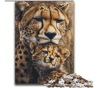Jigsaw Puzzles 2000 Pieces for Adults Teens Prairie Cheetah Stress Reliever Difficult Challenge with Matching Poster And Trivia Sheet 70x100cm