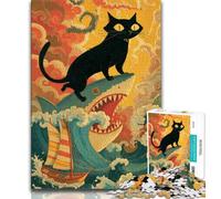 Jigsaw Puzzles 2000 Pieces for Adults Teens Sharks And Cats,Challenging Game And Family Play Educational Game for Birthday,Chrismas 70x100cm