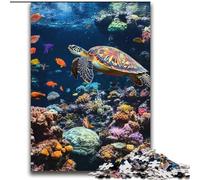 Jigsaw Puzzles 2000 Pieces for Adults Teens Turtle in The Ocean Stress Reliever Difficult Challenge with Matching Poster And Trivia Sheet 70x100cm