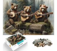 Jigsaw Puzzles 2000 Pieces for Adults Three Guitar Music Bears Quizspiel eignet sich ideal als Geschenk für die ganze Familie70x100cm