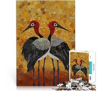 Jigsaw Puzzles 2000 Pieces for Adults Two Cranes on Golden Backgrou Made of cardboard,for and from 14 years and over educational learning great size:70x100cm/27.5x39.3inch
