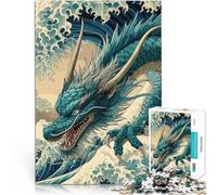 Jigsaw Puzzles 2000 Pieces for Adults Water Dragon Great Wave Off Kangawa Mustermontage Geschenkideen70x100cm