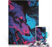 Jigsaw Puzzles 2000 Pieces for Adults Wolf Colorful Animal Made of cardboard，Suitable for people aged 14 and above with completely interconnected pieces of random shape Family Fun Gift。size：70x100cm