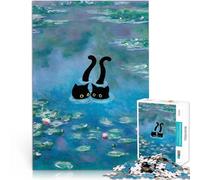 Jigsaw Puzzles 2000 Pieces for teenagers Cat in Waterlilies Monet Entspannungsspiele Einzigartige Wohndekoration und Geschenke70x100cm