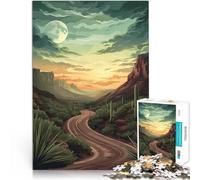 Jigsaw Puzzles 2000 Pieces for teenagers Vintage Desert Road at Sunset Hands-on-Spiel Ein Kunstwerk70x100cm