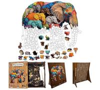 Jigsaw Puzzles, 218 Pieces Animal Shaped Challenge, 1 Set, Animal Puzzles, Wooden Puzzle, Elephant Design, For Kids Family Home School Office Party Birthday Free Time
