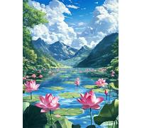 Jigsaw Puzzles 30 Pieces for Adults, Challenging & Brainteasing Adult Jigsaw Puzzles 30 pieces, Difficult Puzzles, For Men/Women Lotus Cloud